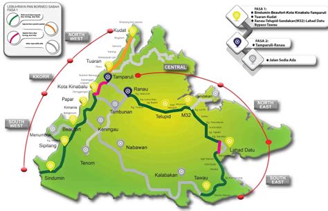 pan borneo highway sabah map